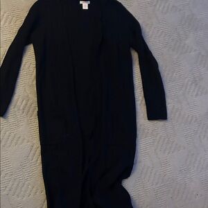 Women's Black Long Cardigan Sweater